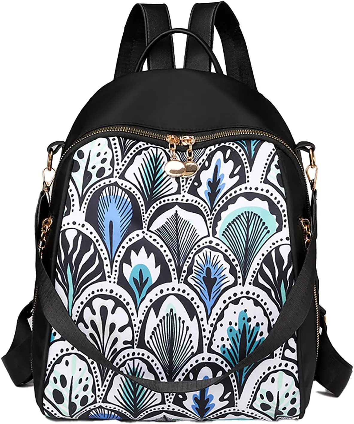 Stylish Casual Print College Work Backpack Shoulder Bag Outdoor Travel Backpack with Anti Theft Pocket Daypack (Feather)