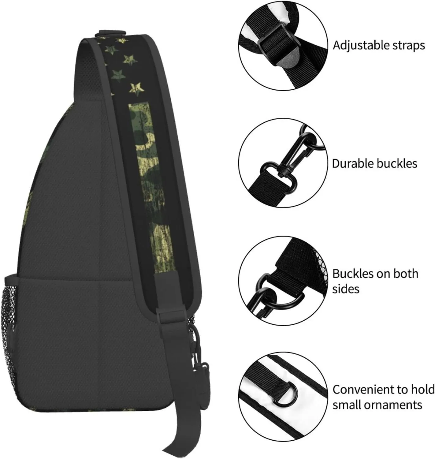 Stylish Chest Sling Bag Crossbody Shoulder Backpack Adjustable Lightweight Travel Hiking Casual Daypack Unisex