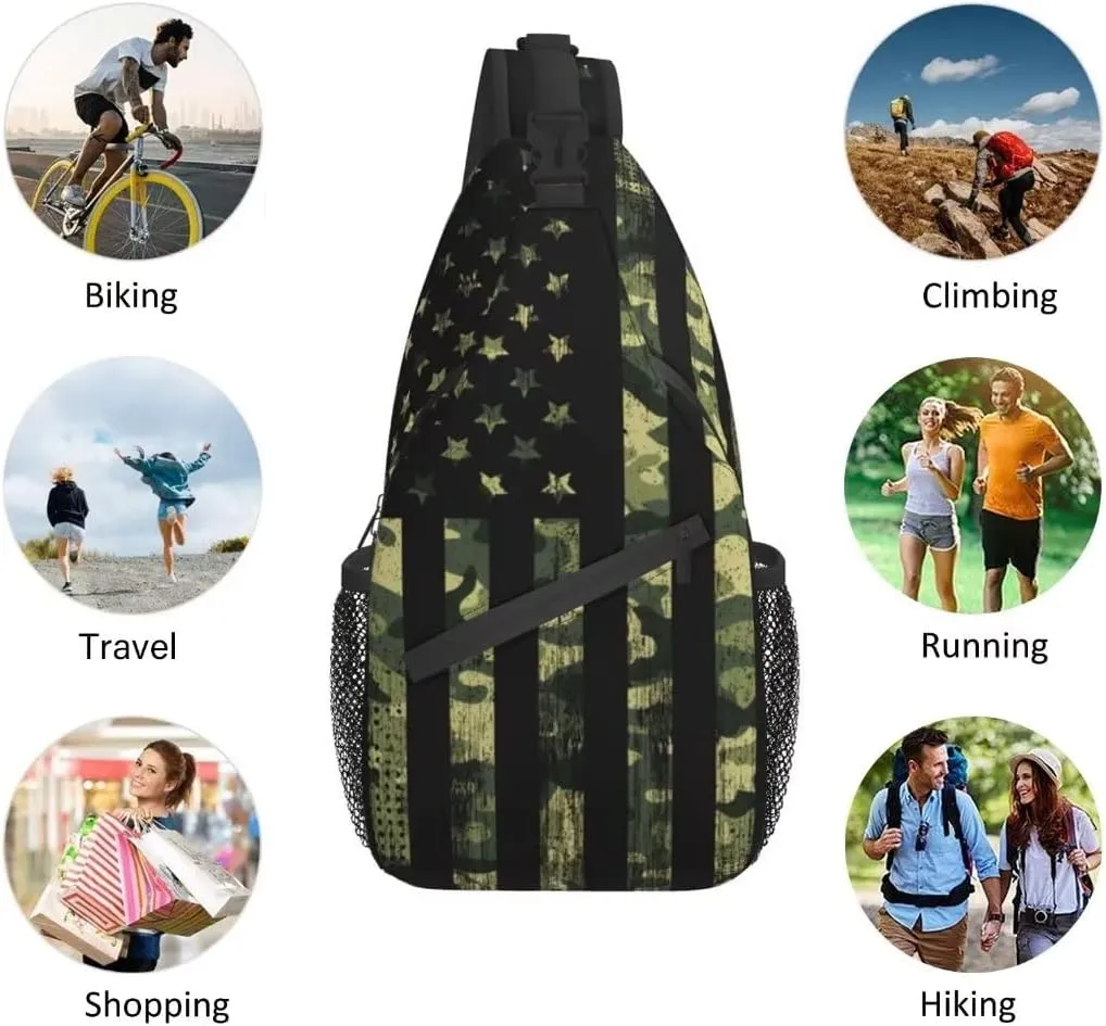 Stylish Chest Sling Bag Crossbody Shoulder Backpack Adjustable Lightweight Travel Hiking Casual Daypack Unisex