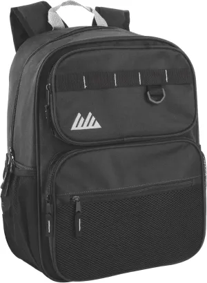 Summit Ridge Travel Backpack for Men and Women, Spacious Work Daypack with Water Bottle Pockets (Black)