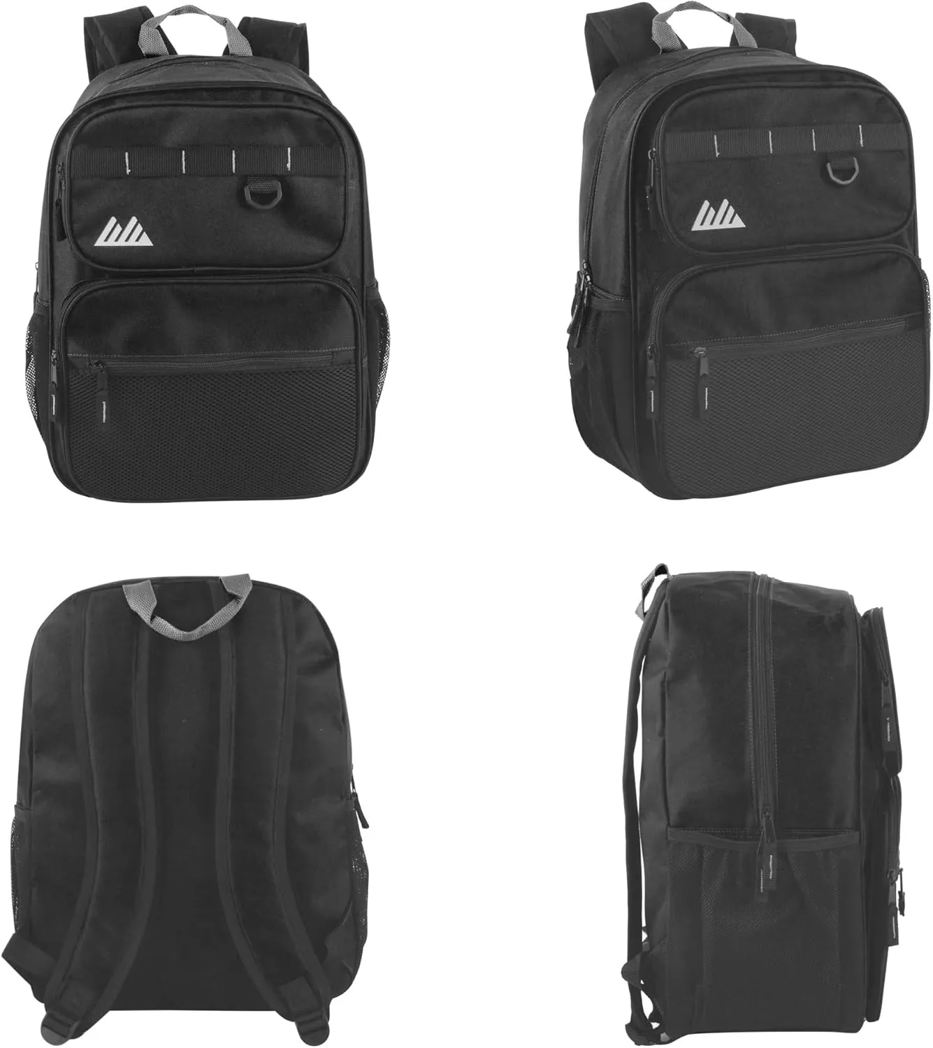 Summit Ridge Travel Backpack for Men and Women, Spacious Work Daypack with Water Bottle Pockets (Black)