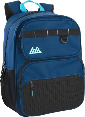Summit Ridge Travel Backpack for Men and Women, Spacious Work Daypack with Water Bottle Pockets (Navy)