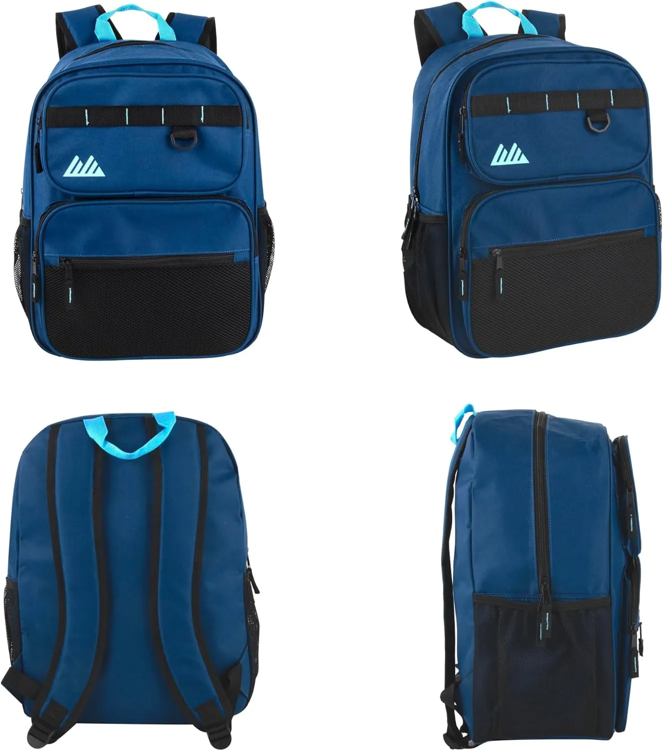 Summit Ridge Travel Backpack for Men and Women, Spacious Work Daypack with Water Bottle Pockets (Navy)
