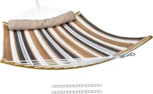 Sunnydaze Outdoor Hammock with Spreader Bar - 450-Pound Capacity Curved Spreader Bar Hammock - Calming Desert