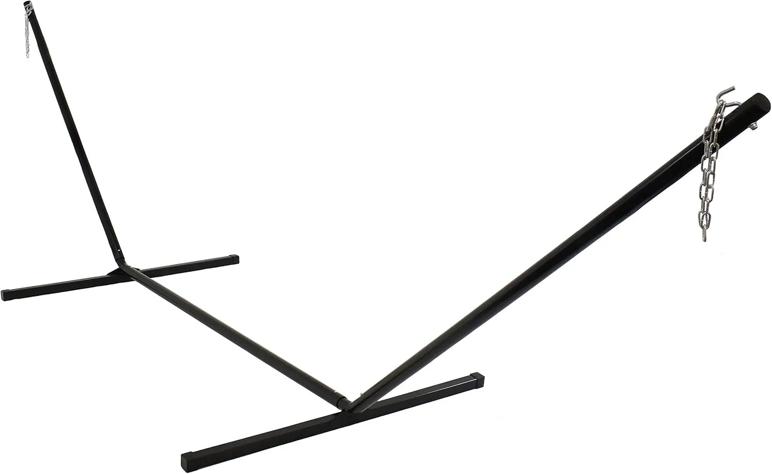 Sunnydaze Steel Hammock Stand for Outside - 400-Pound Capacity Indoor/Outdoor Hammock Stand Only - Black Powder-Coated Finish - 15-Foot