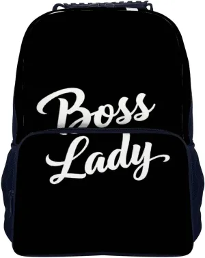 Supdreamc Men Women Polyester Boss Lady White Black Daypack Backpack Large Capacity Carry On Bag With Smooth Zippers for Hiking Picnic Walking Cycling