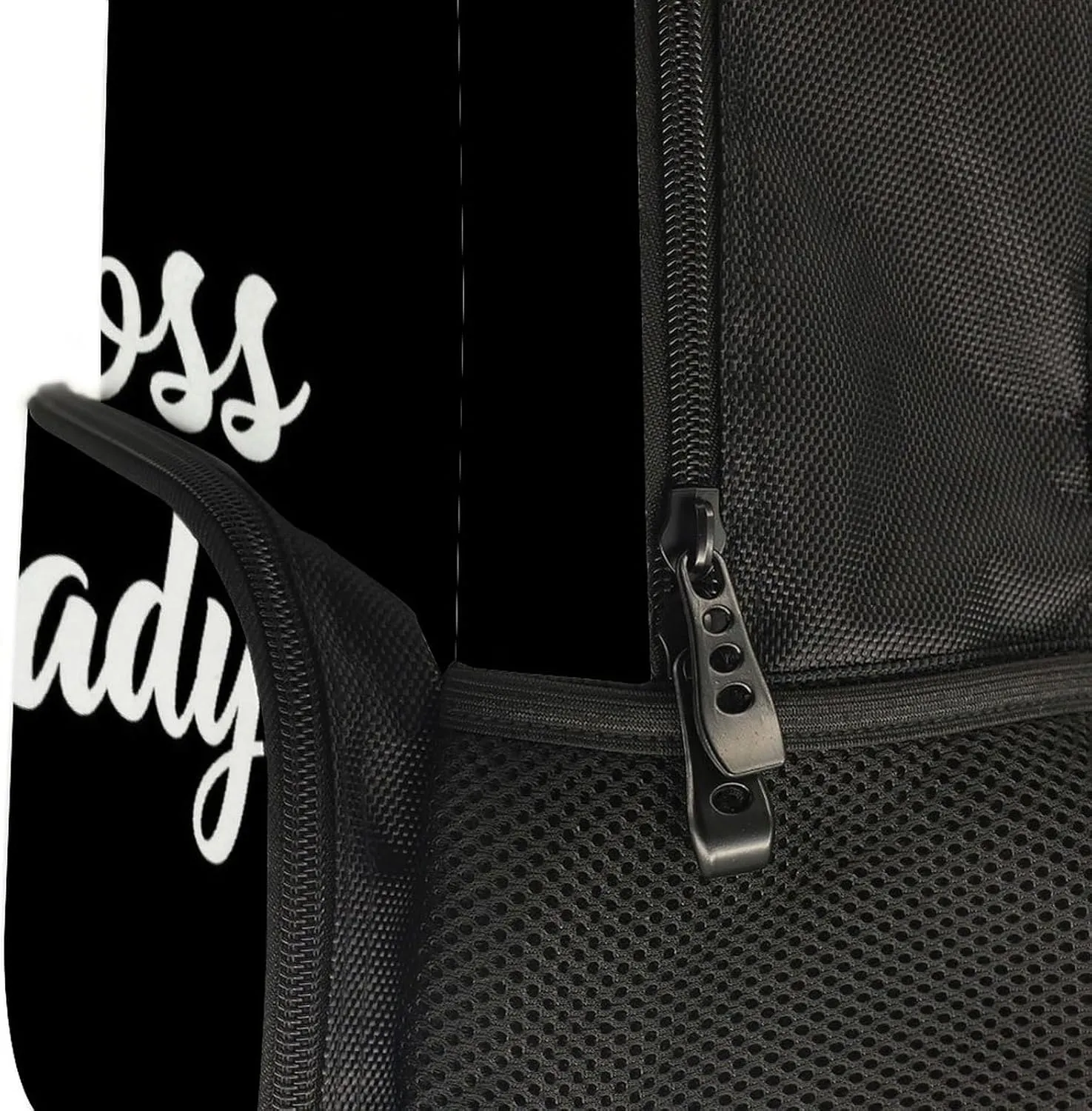 Supdreamc Men Women Polyester Boss Lady White Black Daypack Backpack Large Capacity Carry On Bag With Smooth Zippers for Hiking Picnic Walking Cycling