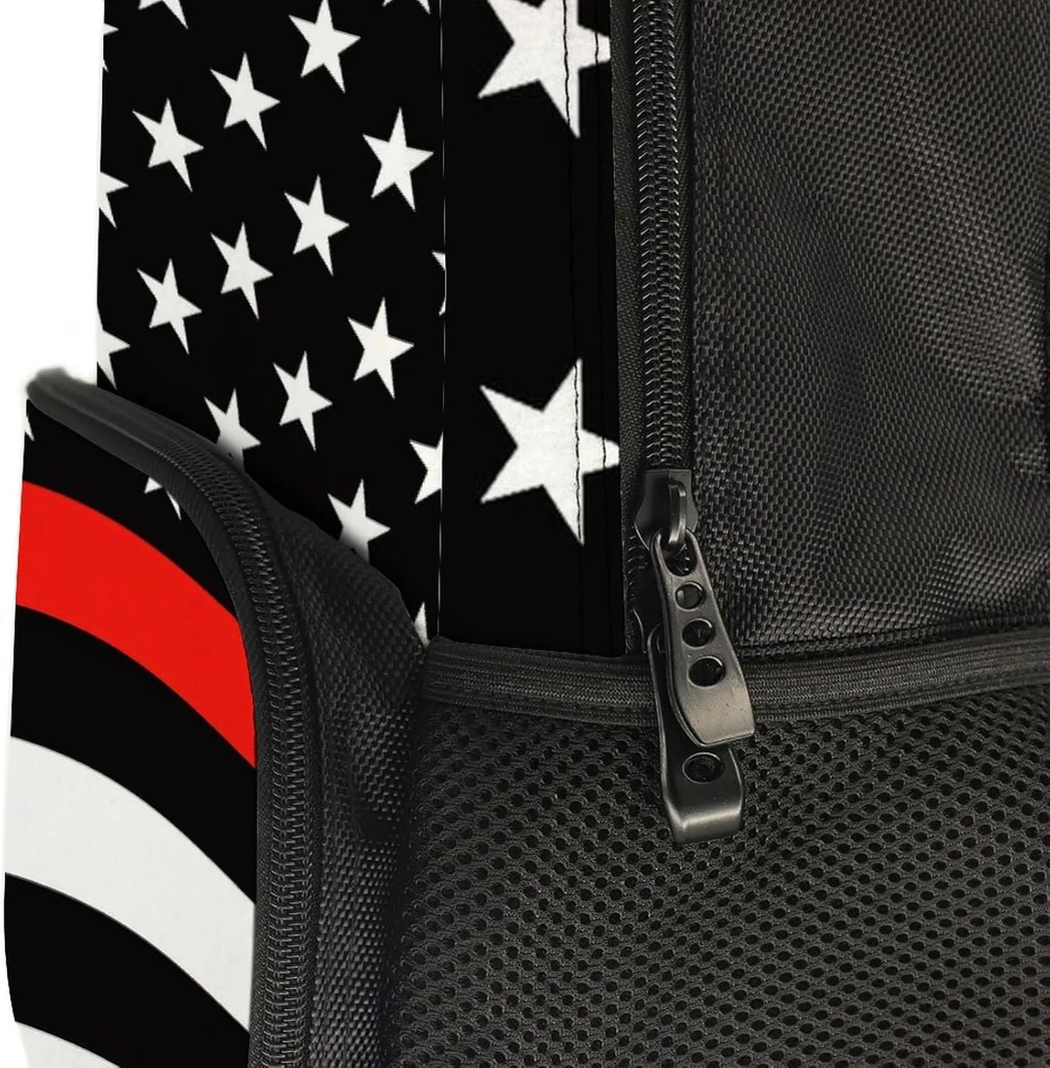 Supdreamc Polyester Daypack Bookbag for Gym Business Bicycle - Large Capacity Multipurpose Anti-Theft Carry On Bag, American Thin Red Line Flag Pattern Travel Hiking Daypack
