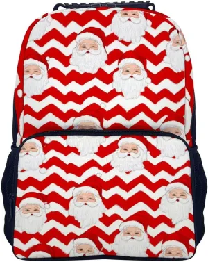 Supdreamc Polyester Daypack for Hiking Work Running - Big Capacity Anti-Theft Multipurpose Shoulder Bag, Christmas Santa Claus Red Travel and Sport Backpack Rucksack