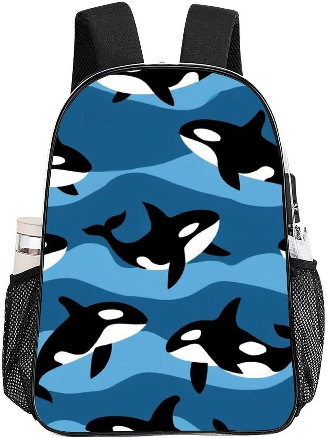 Supdreamc Transparent Daypack Backpack for Trekking Picnic Walking Cycling - Large Capacity Anti-Theft Multipurpose Shoulder Bag, Ocean Orca Killer Whale Casual Daypack
