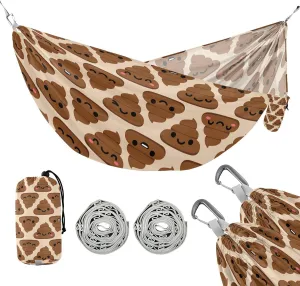 susiyo Portable Camping Hammock Cute Poop Printed Lightweight Hammock Comfortable Travel Swing with Tree Straps for Camping Hiking Backpacking Travel or Beach - Up to 330lbs