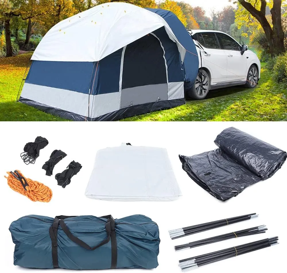 SUV Car Tent Outdoor, 4-Person Car Camping Tent, SUV Tailgate Tent for Outdoor, Spacious Car Trunk Tent for Travel Camp Outdoor Tailgate, Water Resistant and Windproof, for Outdoor Travel Camping