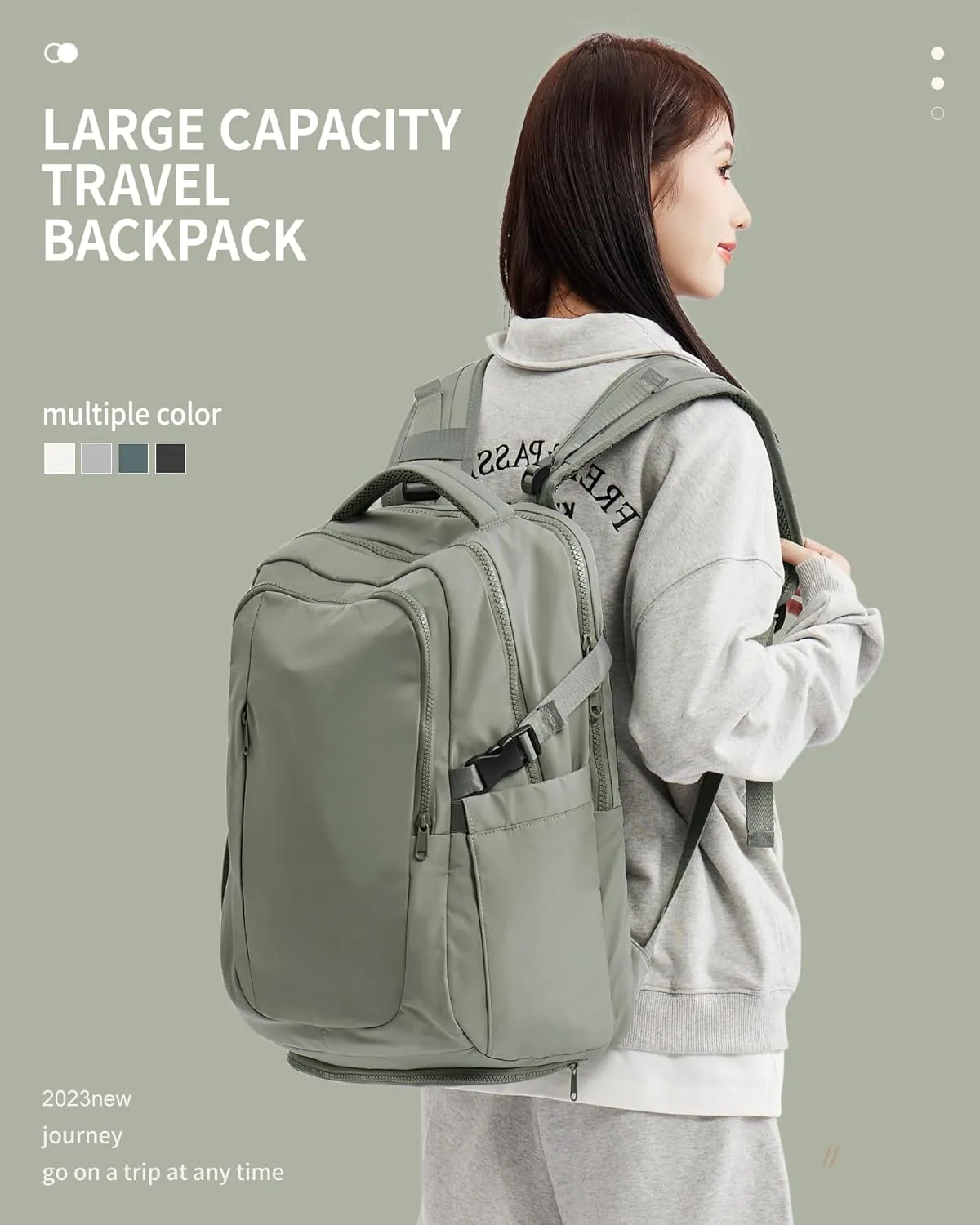 suwasp Large Travel Backpack for Women Men Airline Approved Carry On Personal Item Backpack Bag Frontier Airlines Personal Item Bag Flight Approved Luggage Backpack - Green