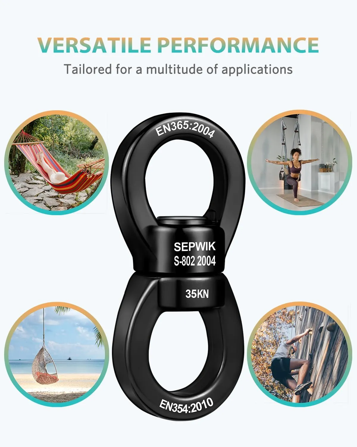 Swing Swivel, 35KN Swing Spinner, 360° Safety Rotational Device Hanging Accessory for Hanging Hammock, Aerial Dance