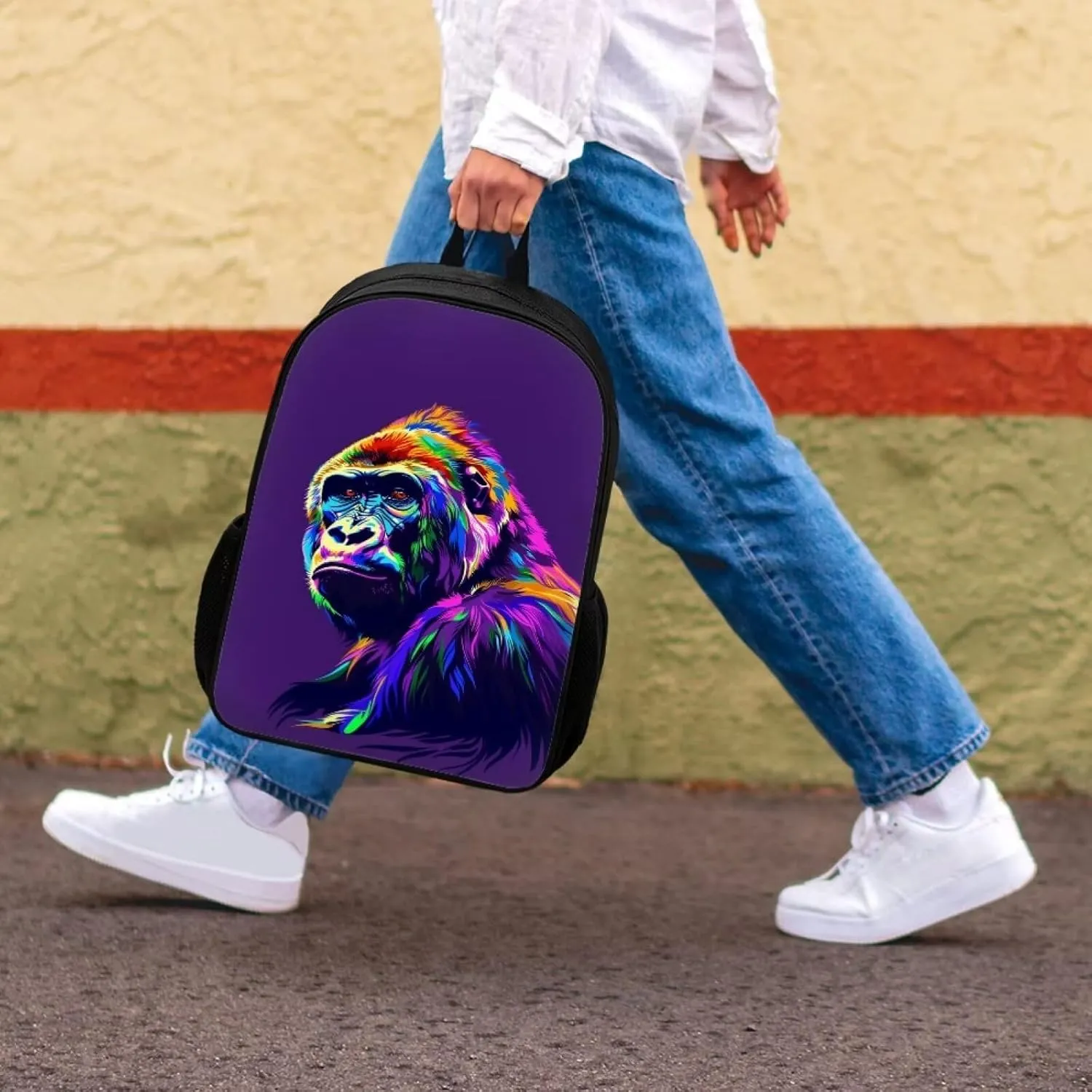SYtrade Anime Gorilla Purple Travel Backpack Girls Boys School Bookbag Kawaii Hiking Gym Backpack 17 Inch
