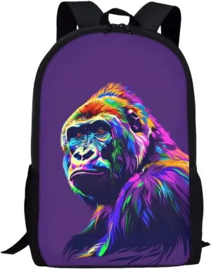 SYtrade Anime Gorilla Purple Travel Backpack Girls Boys School Bookbag Kawaii Hiking Gym Backpack 17 Inch