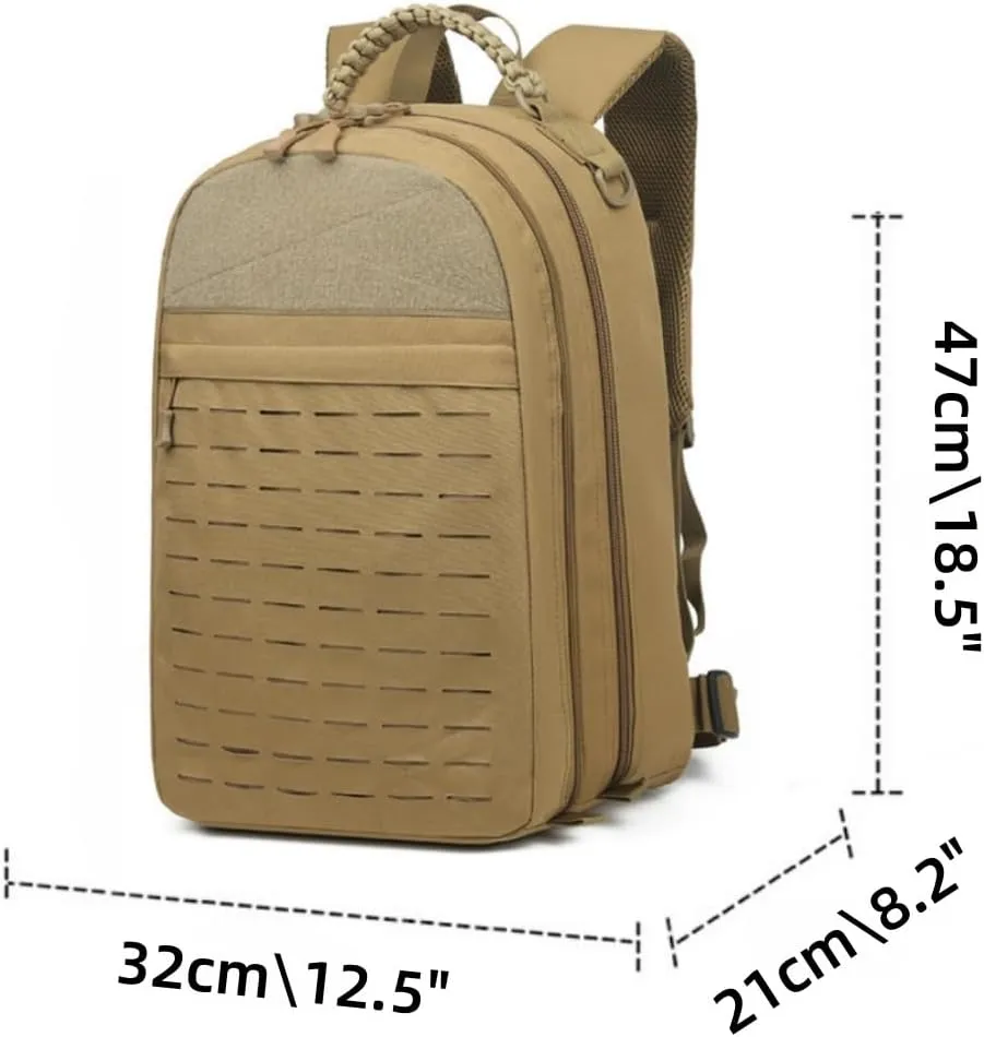 Tactical Assault Backpack，Heavy duty zipper，Travel Laptop Backpacks，Hiking Backpack military backpack, Rucksack. (01#khaki)