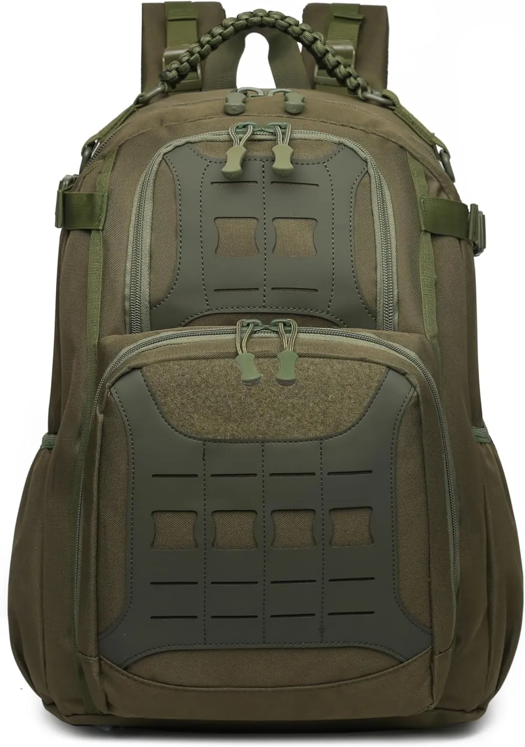 Tactical Backpack Canvas Backpacks Outdoor laptop backpack MOLLE nylon Backpack Hiking Camping fishing (army green)