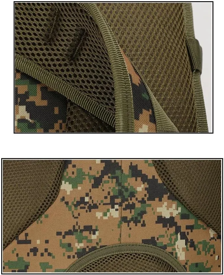 Tactical Backpack Military Molle Hiking 36-55L Tactical Bag Outdoor Camouflage Hiking Bag Black