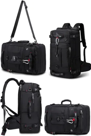 Tactical Backpack Military Molle Hiking 36-55L travel casual sporty outdoor duffel bag black (50L) rain cover