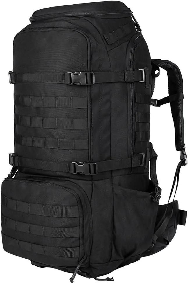 Tactical Backpack Military Molle Hiking 56-75L Camping Mountaineering Hiking Tactical Black