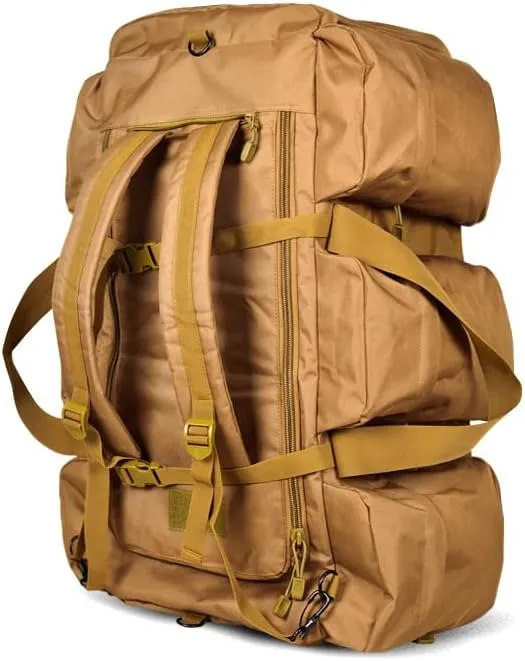 Tactical Backpack Military Molle Hiking 56-75L Outdoor Tactical One-Shoulder-Double-Shoulder Hand-Held Travel Bag All-Terrain Camouflage