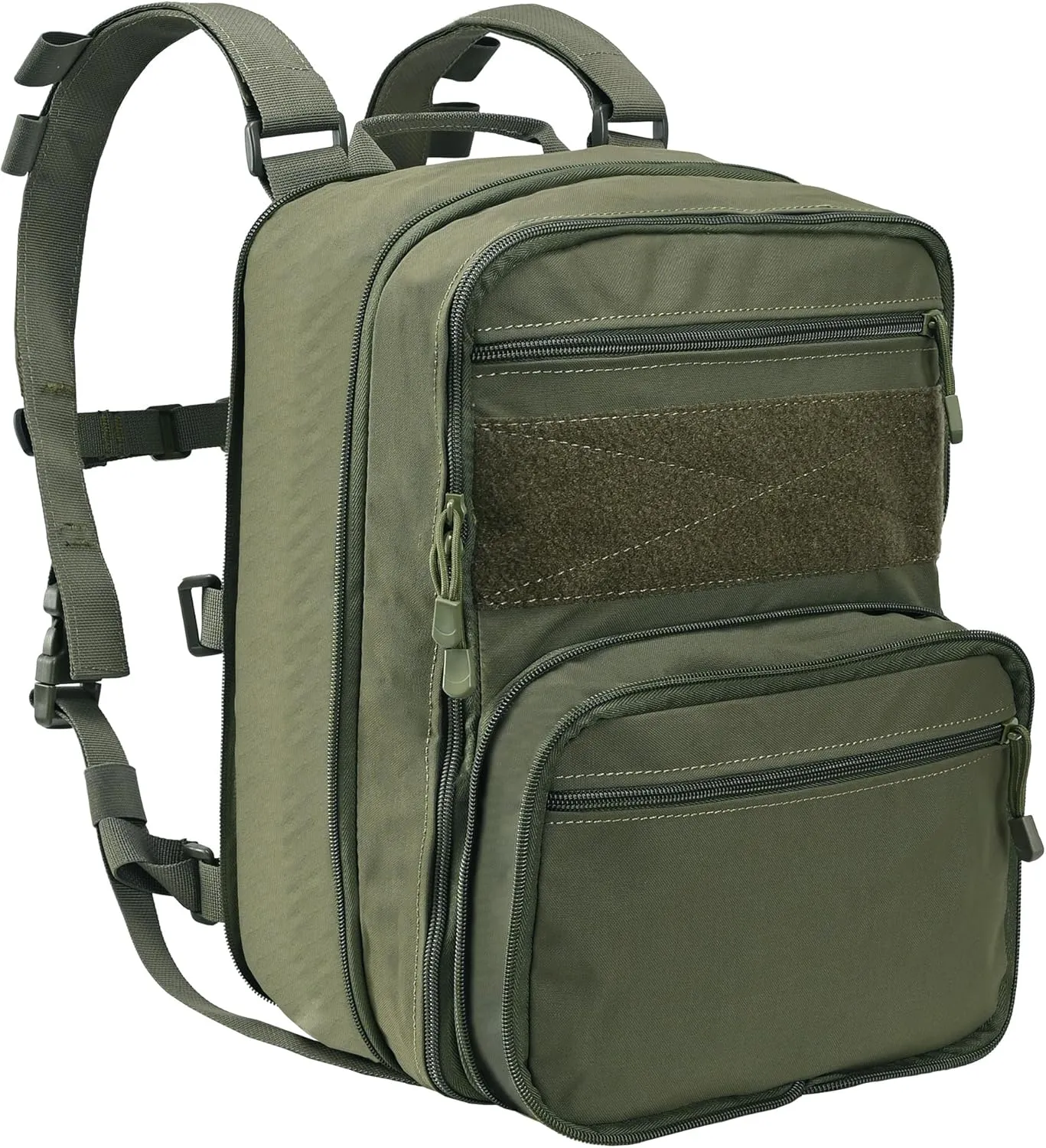 Tactical Expandable Flatpack, Chest Rig Backpack MOLLE Assault Pack Hydration Pack for PC Vest (Ranger Green)