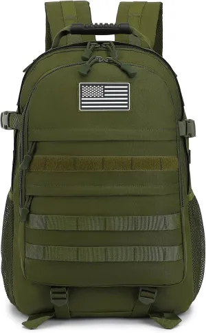 Tactical School Backpack for Boys Men, Military Army Bookbag for Kids Teens Adults Camping Travel Outdoor Hiking (Green)