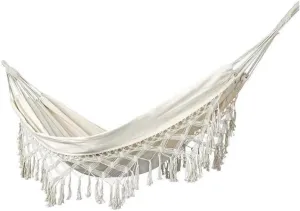 Tassel Hammock Outdoor Camping Travel Equipment Leisure Canvas Indoor Double Hammock Tassel Hanging Chair (Color : White, Size : A)