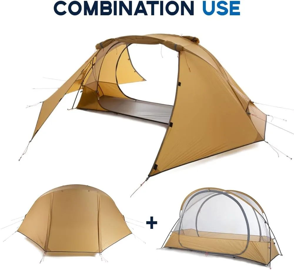 Tent 1 Person Tent Lightweight Backpacking Tent Double-Layer Can Use with Elevated Sleeping Platform Camp Bed for 4 Se