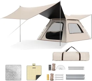 Tent for Camping, 4-9 Person Family Tent, 310 * 270cm Sunshade Canopy, Easy Setup Lightweight 2 Doors 2 Window, for Traveling, Beach, Camping, Hiking, Mountaineering,5-9People