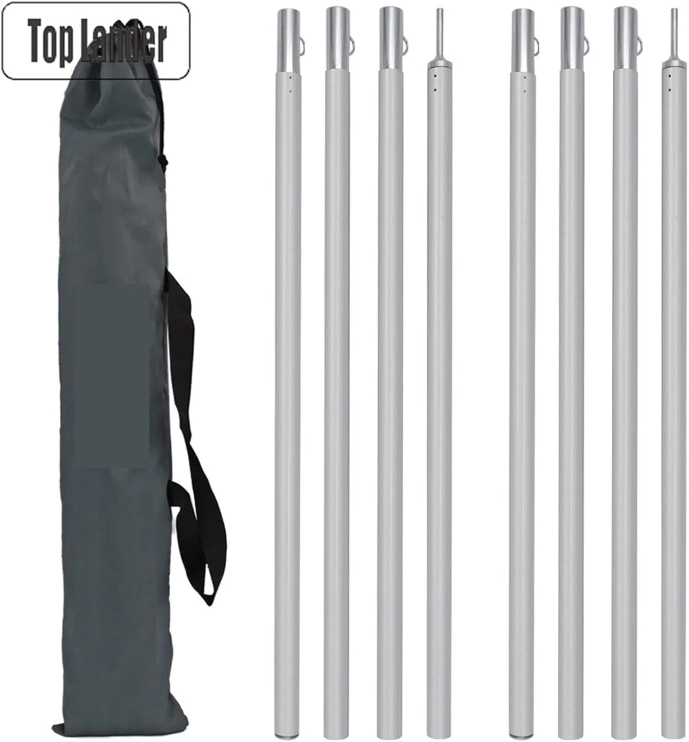 Tent Pole Support Frames Kit Outdoor Support， Adjustable 2meter Tarp Tent Aluminum Alloy Pole Thicken Rack Stick Rod Outdoor Camping Lightweight Canopy Awning Support Poles Warterproof Sail(1 pair pol