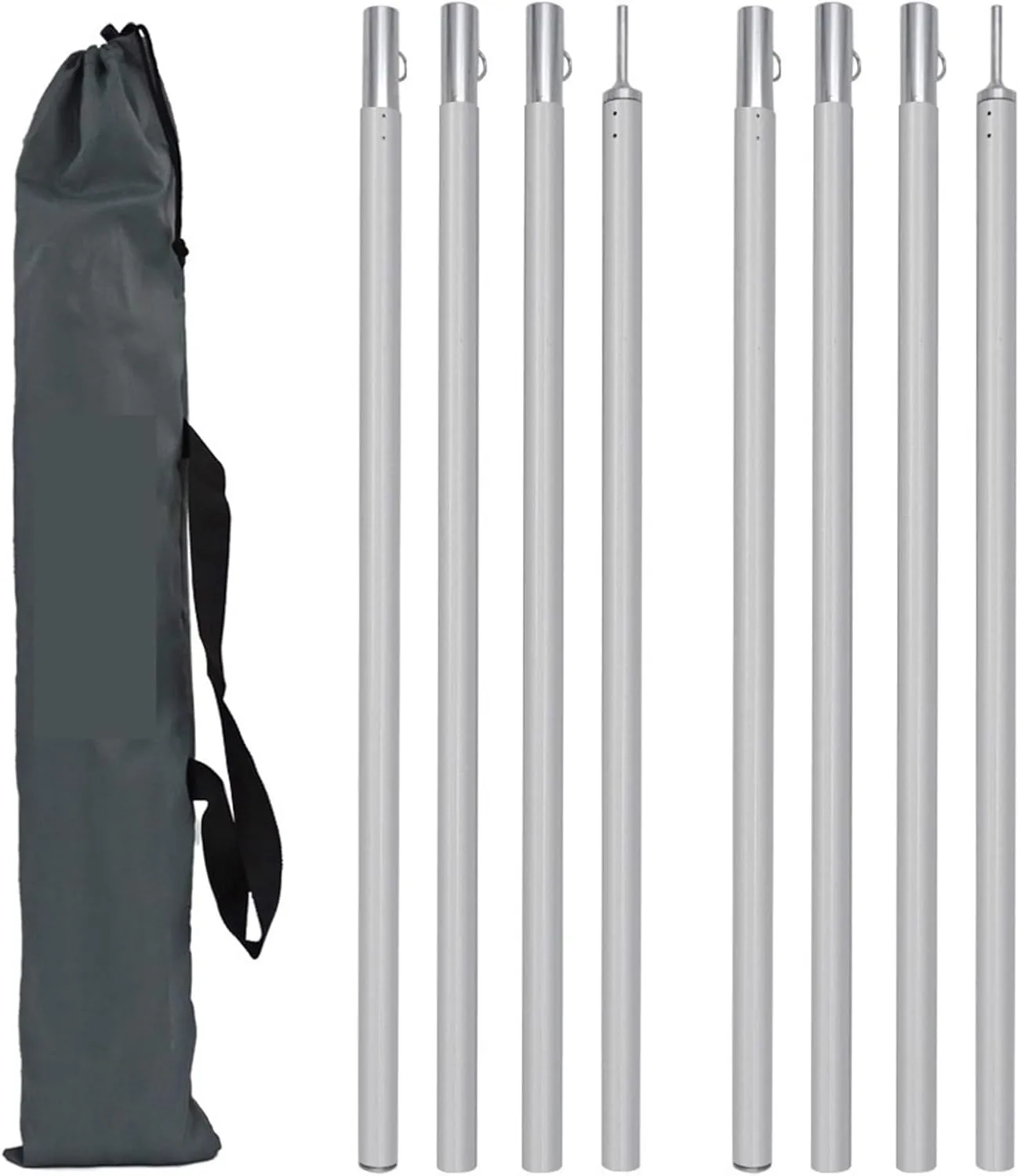 Tent Pole Support Frames Kit Outdoor Support， Adjustable 2meter Tarp Tent Aluminum Alloy Pole Thicken Rack Stick Rod Outdoor Camping Lightweight Canopy Awning Support Poles Warterproof Sail(1 pair pol