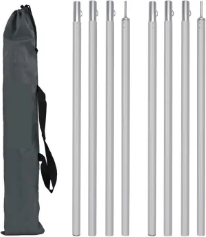 Tent Pole Support Frames Kit Outdoor Support， Adjustable 2meter Tarp Tent Aluminum Alloy Pole Thicken Rack Stick Rod Outdoor Camping Lightweight Canopy Awning Support Poles Warterproof Sail(1 pair pol