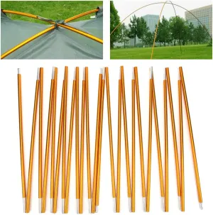Tent Poles Replacement, 2Pcs/Lot Lightweight Tent Pole Repair Kit 12 Sections Aluminum Alloy 8.5mm 4.42m Tent Poles for Outdoor Camping Hiking Travel, Golden Yellow (174inch)
