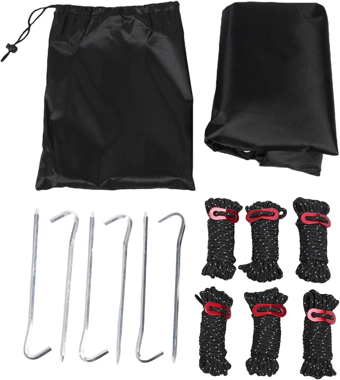 Tent Tarpaulin, Camping Tent Plane Multifunctional with Ground Nails Windsproof Ropes for Picnic (S)