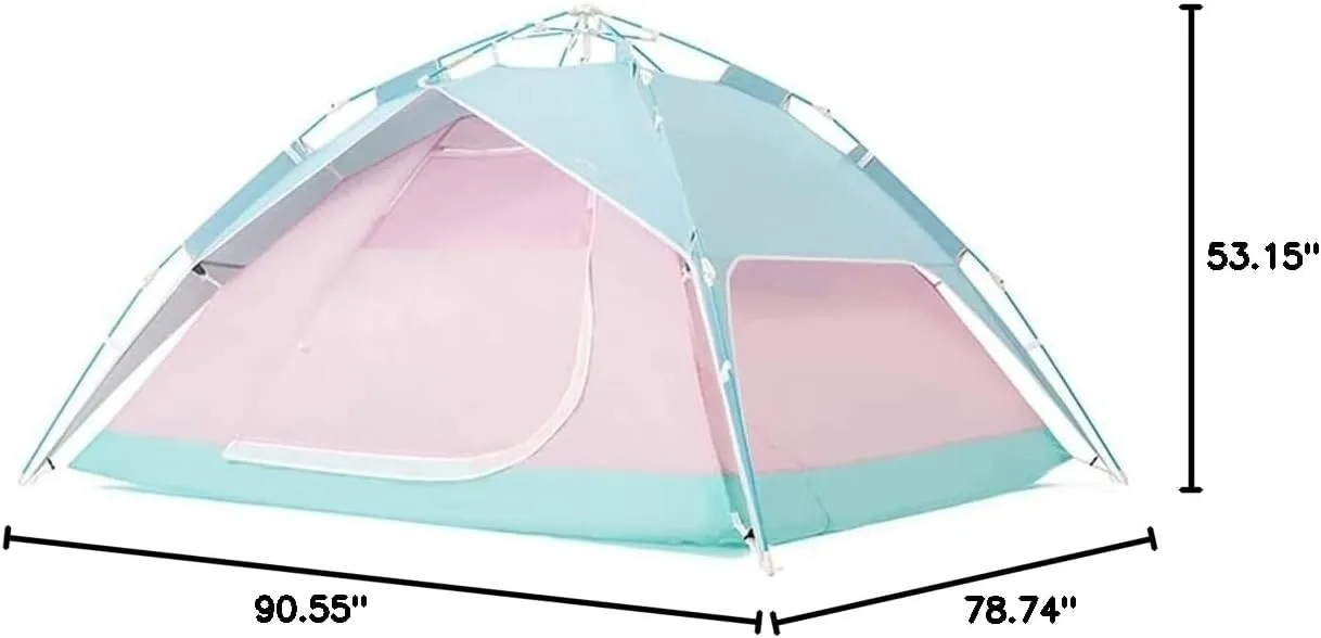 Tents for Camping Beach Tents Automatic Pop Up Camping Tent 4 Person with 2 Door 2 Mesh Windows Waterproof Instant Tent Outdoor Tent Family Tents for Camping Hiking Traveling