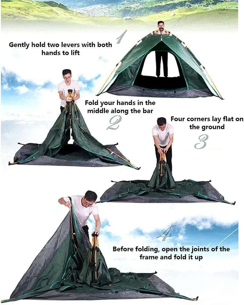 Tents Instant Pop Up Family Camping for 2-3 3-4Persons, Quick Set up for Camping, Hiking, Fishing