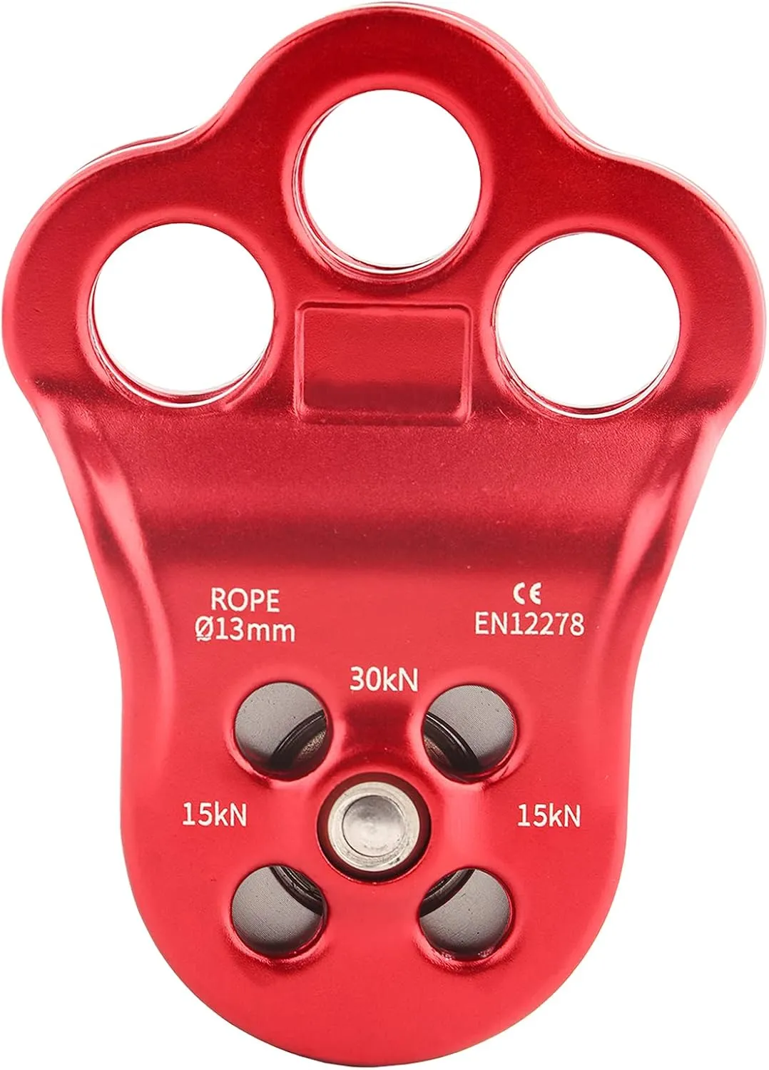 Three Hole Single Pulley, Climbing Pulley with High Strength, Outdoor Climbing Mountaineering Tool
