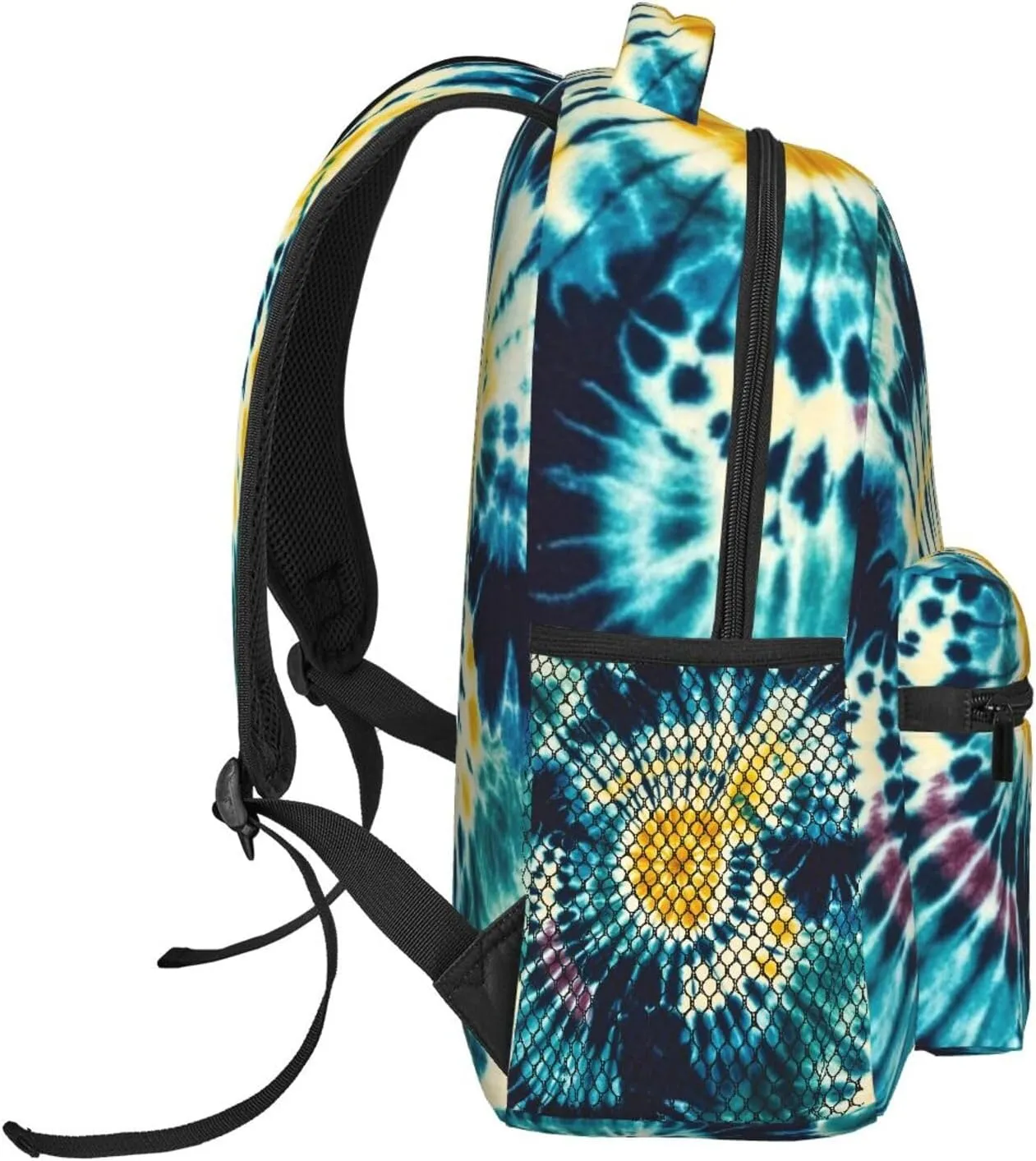 Tie Dye Art Rucksack Polyester Anti-Theft Multipurpose Carry On Bag Large Capacity Travel and Sport Backpack Rucksack With Smooth Zippers