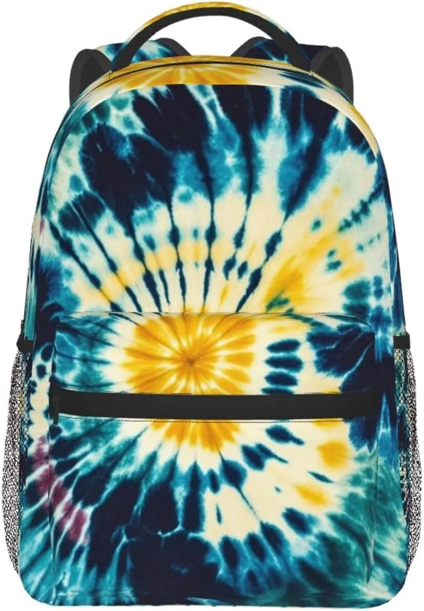 Tie Dye Art Rucksack Polyester Anti-Theft Multipurpose Carry On Bag Large Capacity Travel and Sport Backpack Rucksack With Smooth Zippers