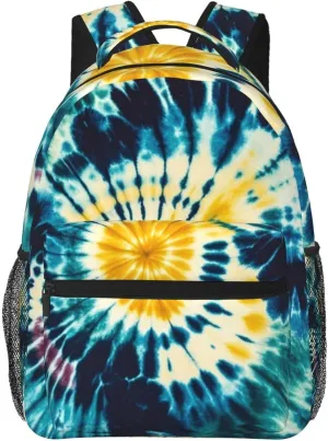 Tie Dye Art Rucksack Polyester Anti-Theft Multipurpose Carry On Bag Large Capacity Travel and Sport Backpack Rucksack With Smooth Zippers