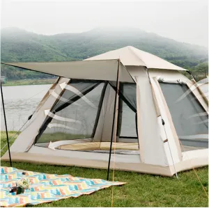 Tipi Tents for Camping 4 People,Waterproof Big Tents Practical Advanced Pop Up Tent for Family,Outdoor,Hiking and Mountaineering