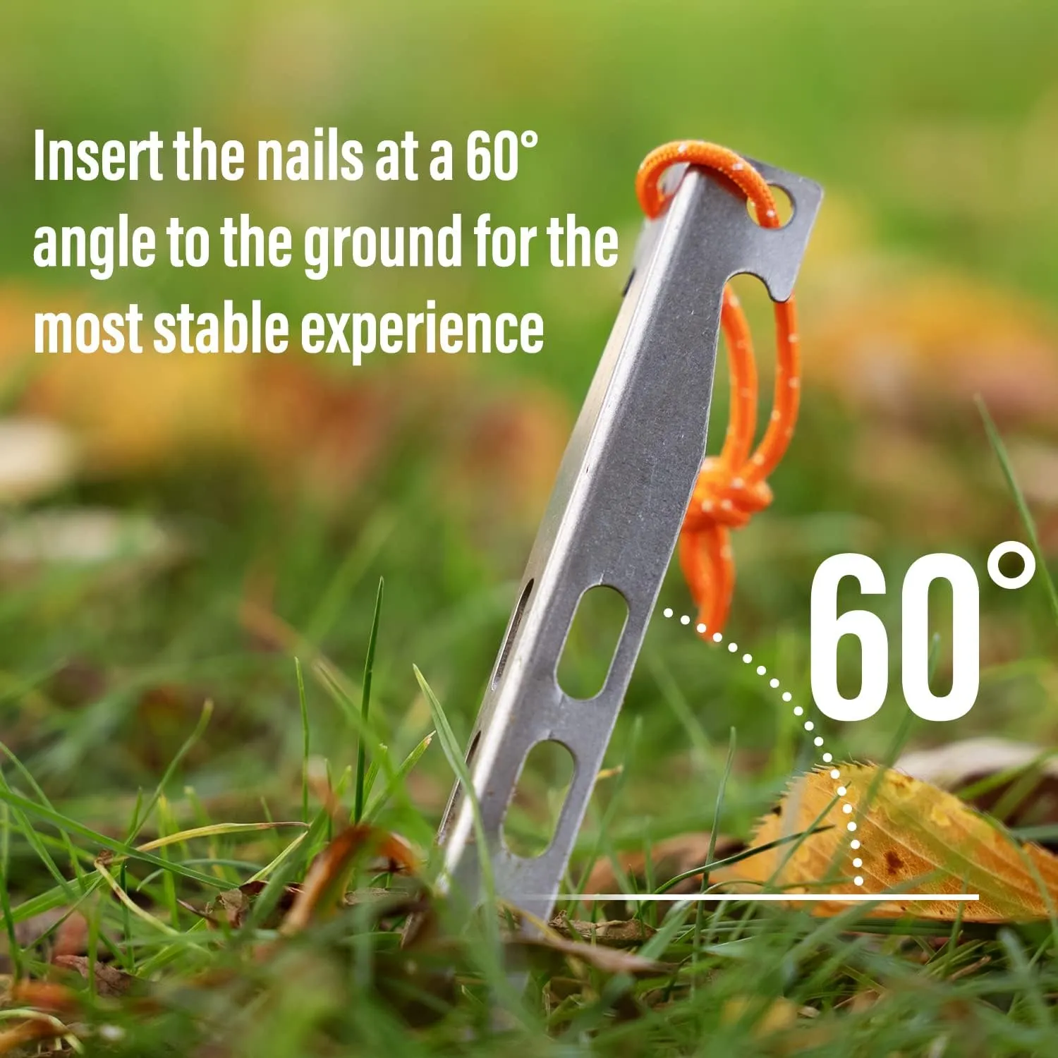 TiTo 6 Pack Titanium Tent Stakes 14X14X160mm V-Shaped Windproof Tent Nail Pegs with Carrying Pouch for Camping, Hiking, Gardening and Canopy (Gray)