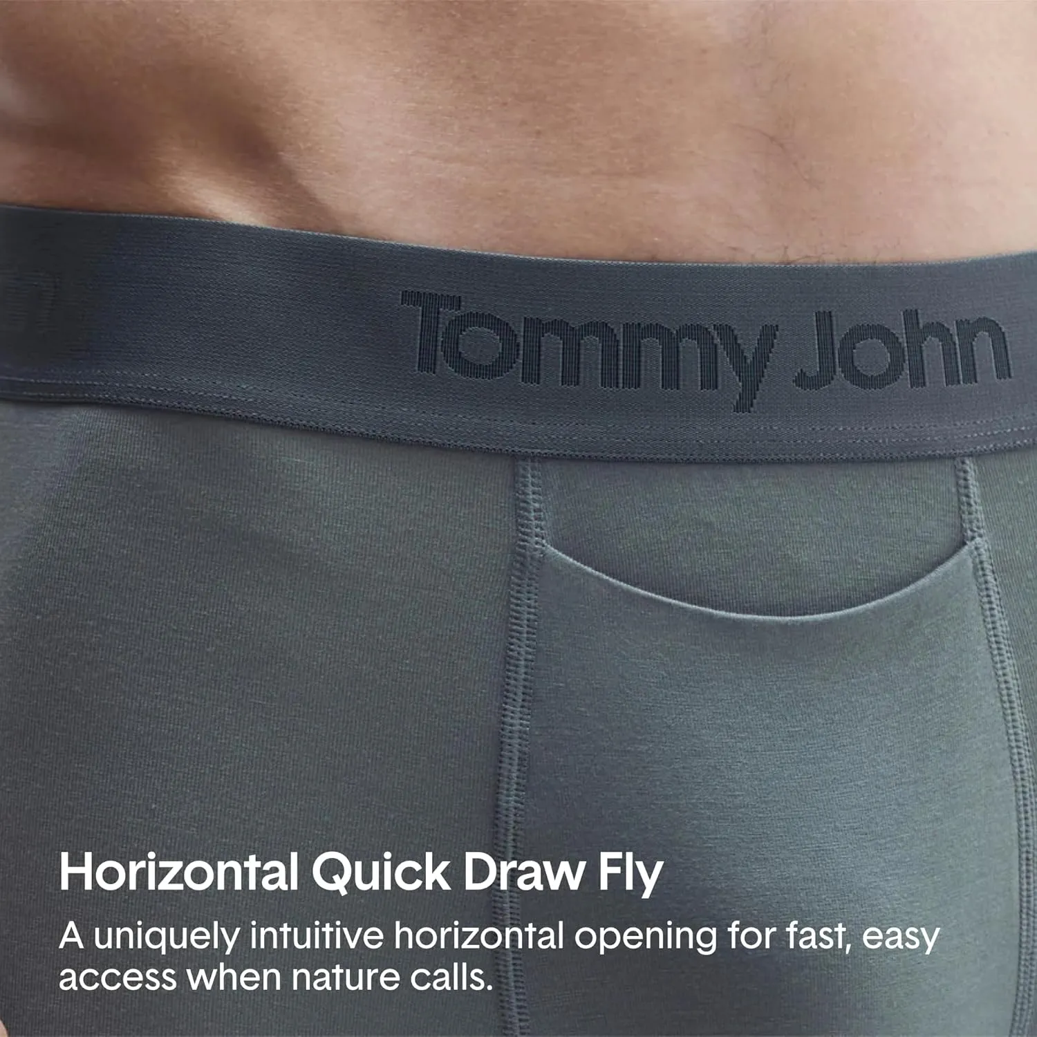 Tommy John Men’s Mid-Length Boxer Brief 6” Underwear- Hammock Pouch for Support - Second Skin Fabric for Barely-there Comfort