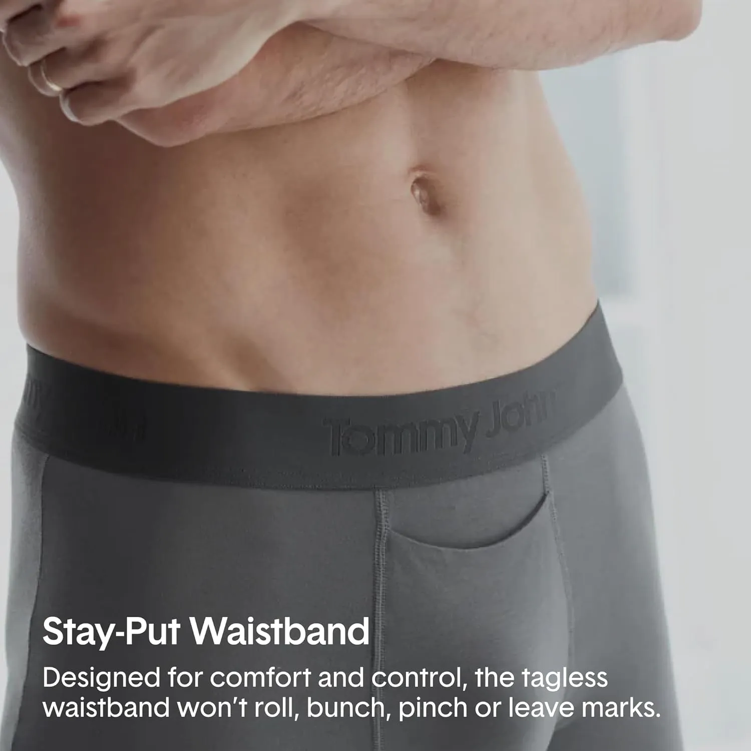 Tommy John Men’s Mid-Length Boxer Brief 6” Underwear- Hammock Pouch for Support - Second Skin Fabric for Barely-there Comfort