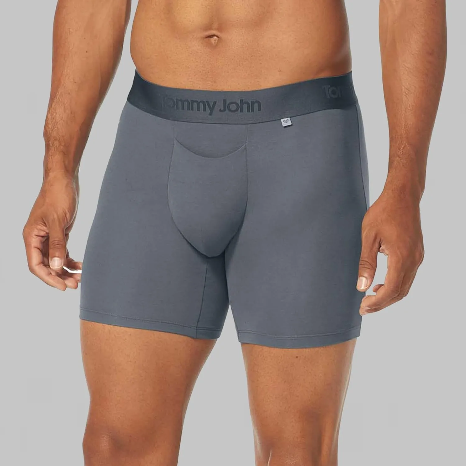 Tommy John Men’s Mid-Length Boxer Brief 6” Underwear- Hammock Pouch for Support - Second Skin Fabric for Barely-there Comfort
