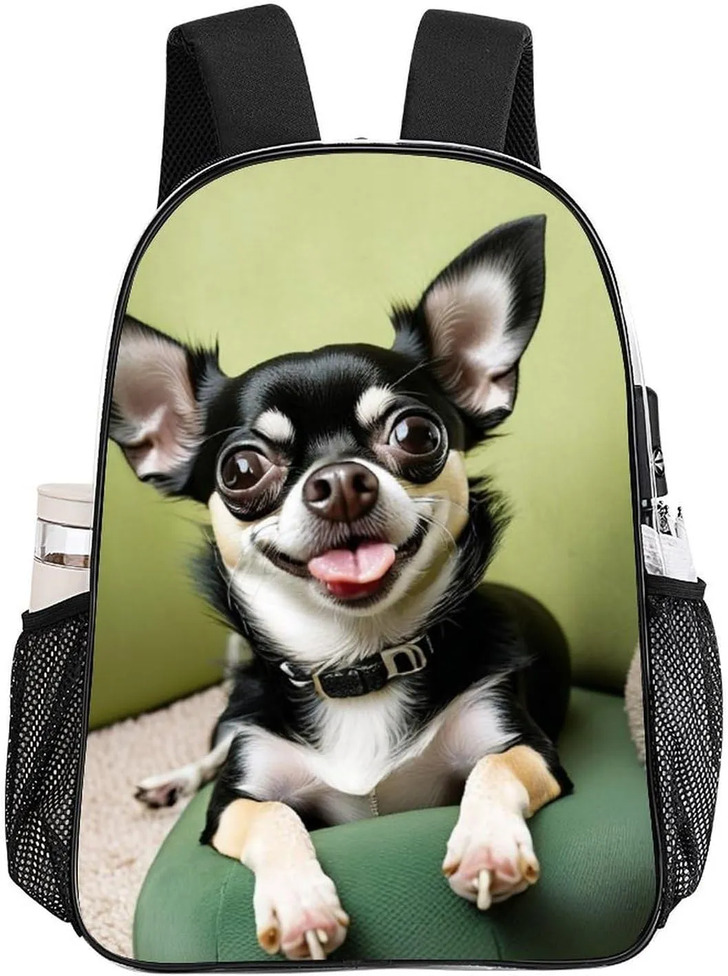 Transparent Daypack Backpack for Sports Travel Running - Big Capacity Anti-Theft Multipurpose Carry On Bag, Chihuahua Dog Laptop Book Bag Rucksack