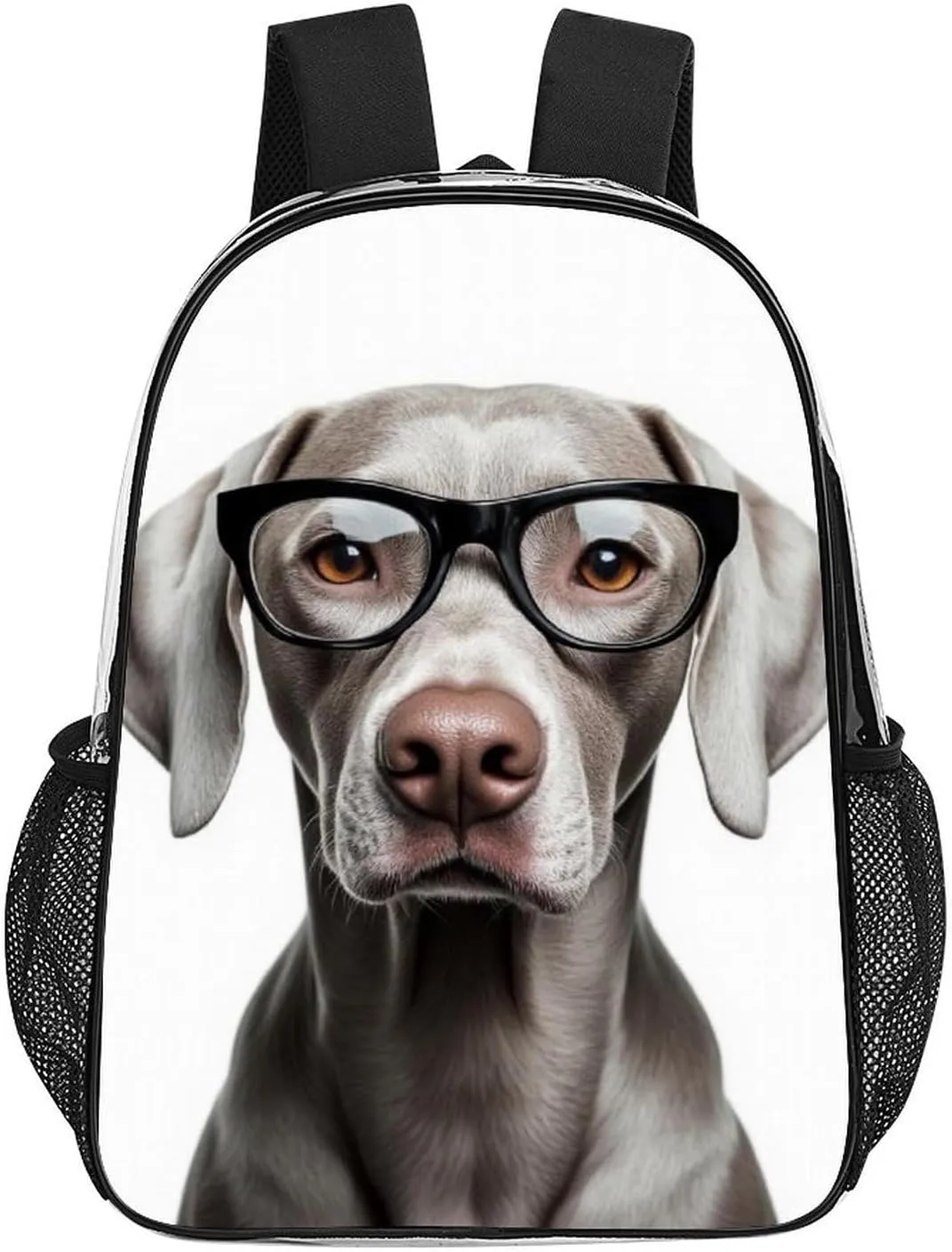 Transparent Daypack Backpack for Trekking Picnic Walking Cycling - Large Capacity Anti-Theft Multipurpose Shoulder Bag, Cute Weimaraner Dog Casual Daypack