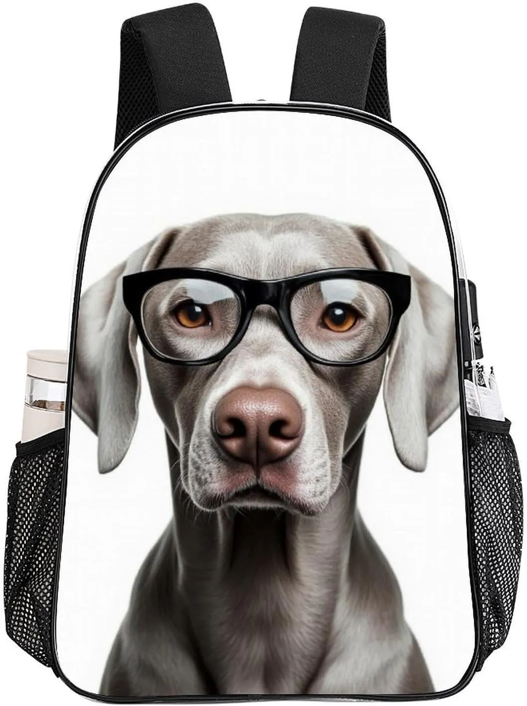 Transparent Daypack Backpack for Trekking Picnic Walking Cycling - Large Capacity Anti-Theft Multipurpose Shoulder Bag, Cute Weimaraner Dog Casual Daypack